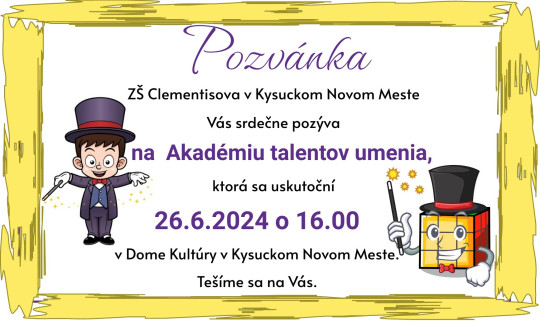 Akadémia talentov - pozvánka